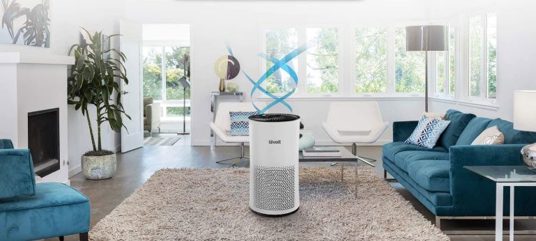 Purificador de aire Levoit para habitaciones grandes en el hogar con filtros HEPA verdaderos