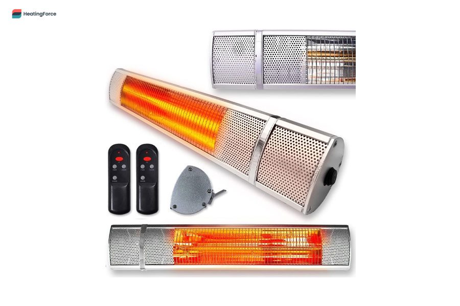 FUTURA Deluxe Wall Mounted Electric Infrared Outdoor Garden Patio, Bathroom Heater 2000W, Waterproof, Remote Control Included