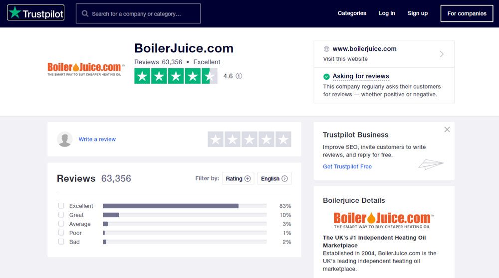 Boiler Juice - Trustpilot Reviews