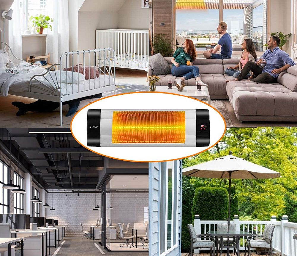 COSTWAY Wall Mounted Infrared Patio Heater