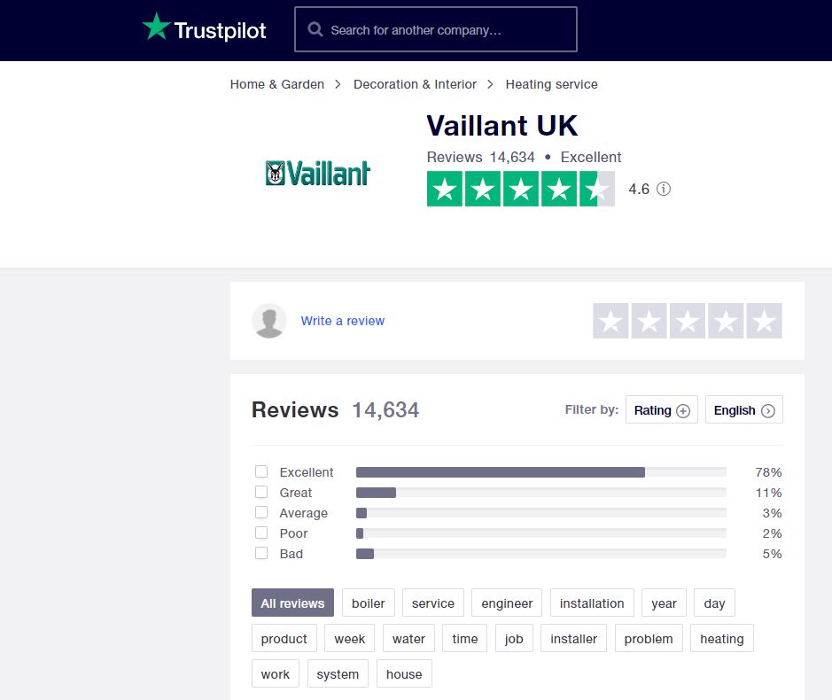 Vaillant boilers - Trustpilot reviews